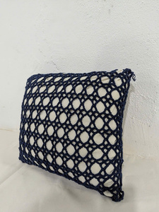Funda de Almohada Cuadrada Tejida a Mano con Patrón Geométrico, Estilo Bohemio, Decoración del Hogar - Product Image 4