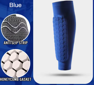 Manchon de compression unisexe en mélange de spandex flexible, antidérapant, avec coussinet hexagonal, respirant, à enfiler, pour le soutien des jambes et le soulagement des gonflements et entorses - Product Image 1