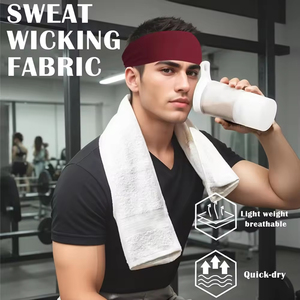 Elastic <b>Sports</b> <b>Headband</b> for Men and <b>Women</b> Sweat Absorbent Terry Cloth Head Band Non Slip Fitness - Product Image 5