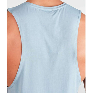 Camiseta sin mangas para hombre, de algodón tejido liso, oversize, transpirable, ecológica, ligera, con cuello redondo, corte holgado, estilo deportivo, teñida en prenda, de corte cropped y boxy. - Product Image 3