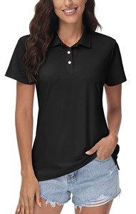 Camiseta de Mujer Personalizada de Color Sólido, Manga Corta, Informal, Verano, Tejido Suave y Transpirable, Tipo Polo - Product Image 3