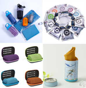 Toalla refrescante con logo personalizado para deportes, conjunto de pañuelo y diadema de microfibra con protección UV y mangas para brazos para correr en verano - Product Image 6