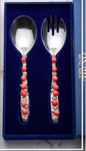Luxury Design Stainless Steel Salad <b>Servers</b> With Beaded Handle For Kitchenware Home Hotel And Restaurant Party - Product Image 6