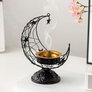 Brûleur d'encens Mabkhara de luxe en laiton doré avec base en cristal, porte-encens Oud Bakhoor arabe, objet décoratif de bureau pour la décoration du Ramadan et de l'Aïd - Product Image 3