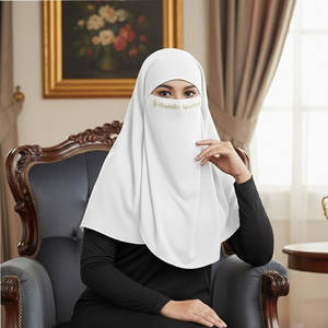 Hijab instantané de haute qualité, base pakistanaise, avec bouton, et foulard personnalisé avec logo, masque hijab niqab respirant en Nida - Product Image 3
