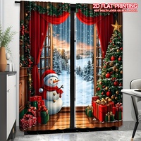 Weihnachtliches Winterwunderland Hintergrundbanner Dekorationen Vorhang mit Weihnachtsbaum und Weihnachtsmann Schnee für Festlichkeiten und Partys