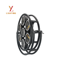 Lumière murale ronde rétro à matrice avec fond pour effet de scène, contrôle DMX512, IP20, LED blanc chaud, utilisation hôtelière, 7x40W