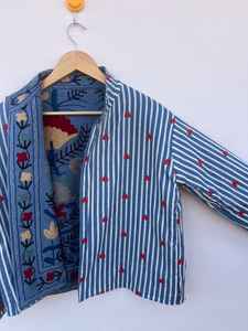 Veste tissée unisexe Boho Chic TNT Suzani faite à la main, réversible, respirante, matelassée, à col montant, pour l'hiver, style ethnique - Product Image 6