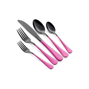 <b>Retro</b> Colorful Flatware Set With Plastic Handles Dishwasher Safe For Party Use Royal Look Stainless Steel Flatware Set - Product Image 2