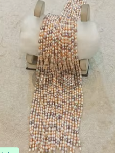 Forme ovale une ligne perle d'eau douce en vrac 3mm perles naturelles perles en gros bijoux faisant des perles pour collier - Product Image 2