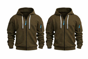 Custom High Quality Blank 2 Piece Sweatsuit Heavy Weight Cotton Breathable Winter Sweatpants and Zip-Up Hoodie Set for Unisex - Product Image 6