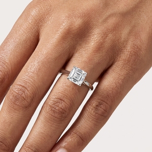 Bague de fiançailles classique en diamant taille Asscher 2 carats en platine PT950 pour femme - Product Image 5