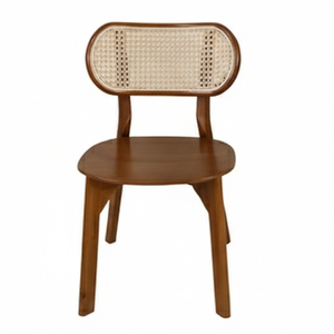 Chaise de salle à manger en teck tressé durable, qualité export, style scandinave, sans accoudoirs, pour restaurant, hôtel, café - Achat en gros - Product Image 1