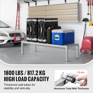 Scaffale in Alluminio Interamente Saldato 48 X 20 per Stoccaggio Alimentare Commerciale, 12 Piani, Capacità 1800 Libbre - Product Image 1