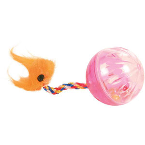 2 jouets en plastique pour animaux de compagnie avec queue, boules à hochet de 4 cm de diamètre - Product Image 1