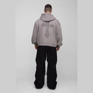 Sudadera con Capucha Lisa al por Mayor, Sudadera Personalizada de 350 g/m², Sudadera con Capucha Oversize para Hombre con Hombros Caídos - Product Image 2