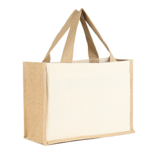 <b>Foldable</b> Durable Jute Tote <b>Bag</b> with Zipper Closure and Rope Handle for Grocery Shopping-Reusable Bulk Orders - Product Image 1