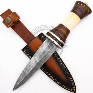 Brand New Edition Handmade Damascus Steel Double-Edged Spear Point Fixed Blade <b>Knife</b> Wood Handle Outdoor Camping Hunting <b>Knife</b> - Product Image 2