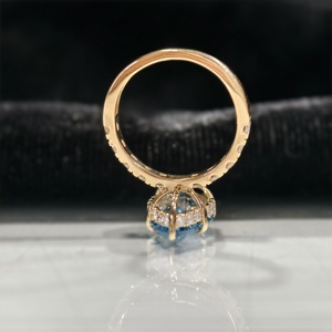 Anillo de Compromiso Clásico con Diamante Azul de Corte Pera de 5 Quilates Cultivado en Laboratorio, Oro de 14K, con Certificado IGI, para Aniversario o Boda - Product Image 4