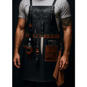 BBQ <b>Apron</b> leather <b>apron</b> mechanic <b>apron</b> protective workshop <b>apron</b> leather <b>apron</b> adjustable strap durable <b>work</b> <b>apron</b> - Product Image 3