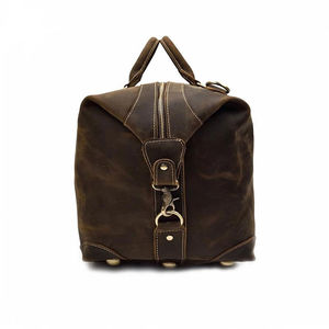 Sac de voyage unisexe de haute qualité, grand format, en cuir véritable de luxe, avec doublure en nylon, idéal pour la salle de sport - Product Image 3