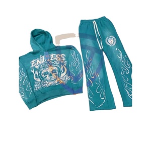 Conjunto Deportivo Unisex de Algodón 100% Sólido, Personalizable, Cómodo, Transpirable, con Capucha, de Alta Calidad, Grueso, 400g, para Invierno - Product Image 1