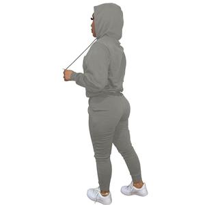 Conjunto Deportivo Informal de Dos Piezas para Gimnasio, Sudadera con Capucha y Pantalones Deportivos, Conjuntos de Chándal Personalizados para Mujer - Product Image 5