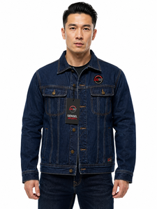Veste en jean pour homme très tendance, décontractée, avec tissu résistant, fermeture à boutons, poches poitrine, coupe élégante pour un usage quotidien - Product Image 1