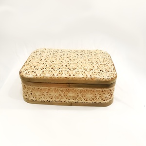 Boîtes rondes en bambou de tailles personnalisées, panier tissé avec couvercle, mini boîte faite à la main pour le stockage à domicile, prix bon marché du Vietnam - Product Image 5