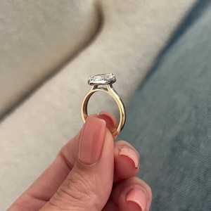 2 Carat Marquise Lab Grown Diamond <b>Unique</b> Prong Bezel Set Art Deco <b>Engagement</b> <b>Ring</b> , Two tone White Bezel , IGI Certified - Product Image 3