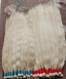 Venta al por mayor Real Indian Virgin Raw Temple Hair Cabello humano liso Rubio suave y sedoso de un solo donante procesado químicamente - Product Image 6