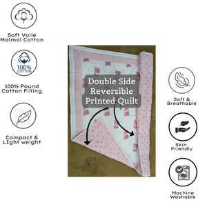 Premium Indian Hand Block Printed Cotton Baby Quilt Set Hypoallergenic 100% Cotton Super Soft Machine Washable Eco-Friendly - Product Image 4