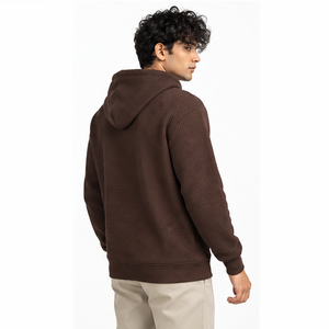 Sweat à capuche gaufré pour homme, pull thermique personnalisé à manches longues, décontracté, streetwear d'hiver, vêtements de sport, vente en gros - Product Image 2