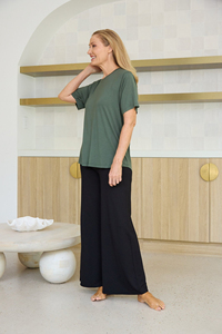 Camiseta de verano para mujer, informal, con cuello redondo, manga corta, a la moda - Product Image 3
