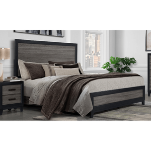 Letto Singolo SOLUTO in Grigio e Nero, Serie Letti in Legno - Product Image 5