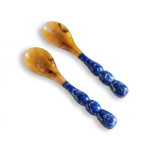 Juego de Servidores de Ensalada de Resina Estilo Americano Ecológico de Gran Venta con Cuchara y Tenedor de Ensalada con Mango en Forma de Lágrima para Uso Doméstico y en Restaurantes - Product Image 3
