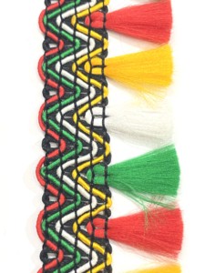 Dentelle à franges colorée de style ethnique en polyester, largeur 2,2 cm, avec petites pampilles, marque Kalong, pour téléphone portable - Product Image 4
