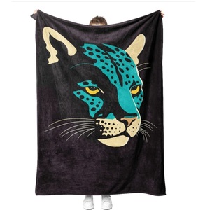 Black Panther Double-sided Woven Flannel Blanket 130*150cm Dot Solid Eco-Friendly <b>Portable</b> Travel Home Decor Multiple <b>Washes</b> - Product Image 1