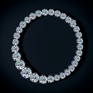 Certified S925 Sterling <b>Silver</b> Gold Plated IGI Certified Diamond Tennis <b>Bracelet</b> Brilliant Gradient Stone Link Unisex Wedding - Product Image 4