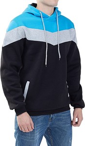 Sweat-shirt à capuche brodé pour homme, coupe classique, en molleton, décontracté, pour l'hiver, 100 % coton, bleu, gris, noir, tricoté - Product Image 2