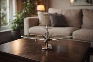 Maquette d'avion Spitfire de l'Air Force, pièce décorative de table avec finition personnalisée, décoration vintage d'avion de guerre pour la maison ou le bureau - Product Image 6