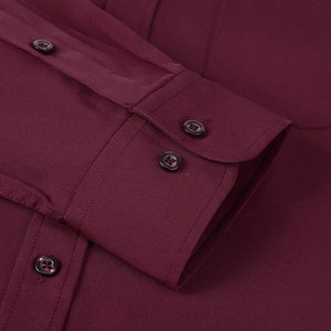 Nouvelle Arrivée Chemise Habillée Décontractée en Coton pour Homme Manches Longues Boutonnée Couleur Unie Tenue de Bureau Formelle Respirante Séchage Rapide - Product Image 4