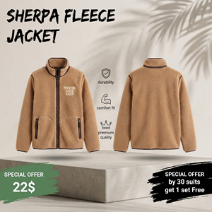Stand Collar <b>Sherpa</b> <b>Fleece</b> Jacket With Full Zip Warm Winter Outerwear Embroidery Polar <b>Fleece</b> Jackets Unisex - Product Image 1
