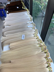 À vendre Extensions de cheveux vierges vietnamiennes cheveux humains crus Double noyade 100 grammes toutes les couleurs prix d'usine en vrac faisceaux - Product Image 6