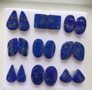 Pendentif en Lapis Lazuli Naturel de Qualité Supérieure, Paire de Cabochons Polis Formes Mixtes, Pierres Précieuses en Vrac, Quartz, Tailles Personnalisables - Product Image 4