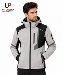 Custom <b>Men's</b> Hooded Softshell <b>Jacket</b> <b>Waterproof</b> Windproof Fleece Lined Outdoor Hiking Tactical Workwear Coat OEM - Product Image 3