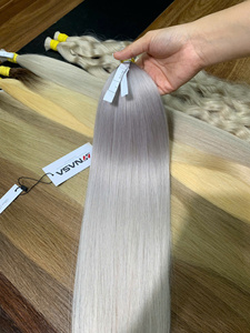 Extensions de cheveux en vrac Nasa, super double drawn, lisses naturels ou ondulés, prix usine, 1 kg, 100 % cheveux vietnamiens, blond clair froid - Product Image 2