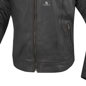 Blouson Moto Homme en Cuir Véritable Vintage, Style Motard Classique Décontracté, Vêtement d'Extérieur Hiver Premium Streetwear 2026 - Product Image 4