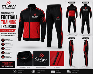 Conjunto Completo de Chándal de Fútbol Personalizado Claw International, Chaqueta Deportiva con Capucha para Invierno, Logotipo Bordado con Cierre - Product Image 2