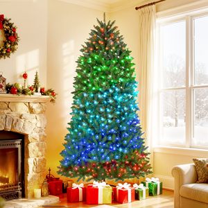 Albero di Natale Intelligente da 210 cm Controllato da App, Facile da Montare, con LED a Spettro Completo, Albero di Natale Pieghevole Largo in PE e PVC - Product Image 2